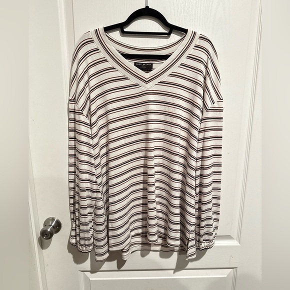 Lane Bryant Tops - Lane Bryant V-Neck Striped Top